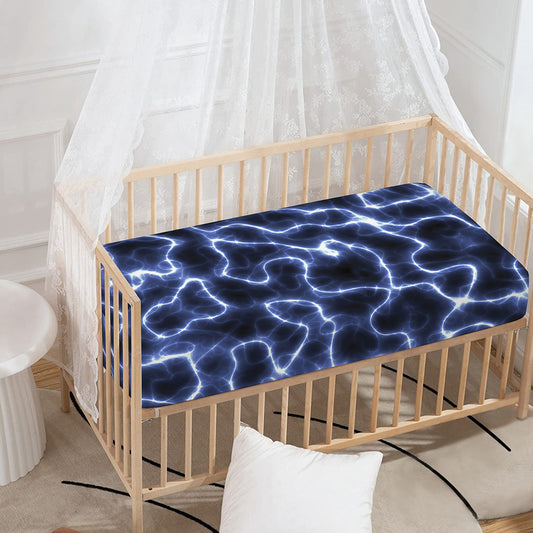 Lightning Chain Print Baby Crib Sheet