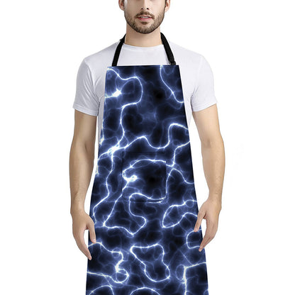 Lightning Chain Print Bib Apron With Pocket