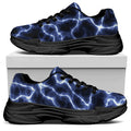 Lightning Chain Print Black Chunky Shoes