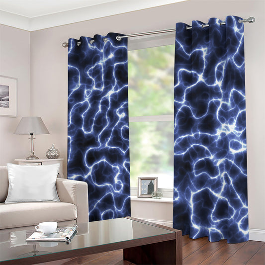 Lightning Chain Print Blackout Grommet Curtains
