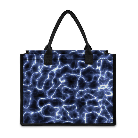 Lightning Chain Print Canvas Tote Bag