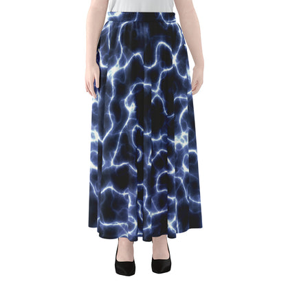 Lightning Chain Print Chiffon Maxi Skirt