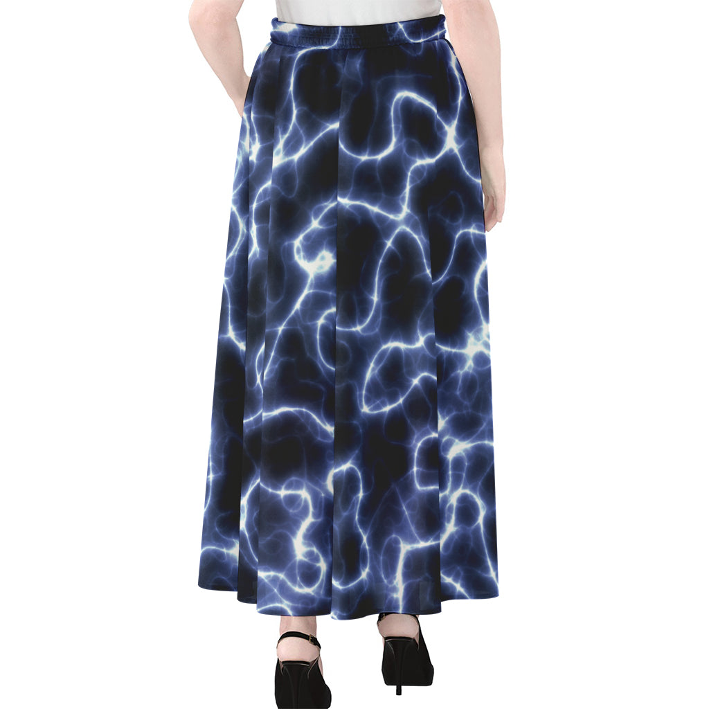 Lightning Chain Print Chiffon Maxi Skirt