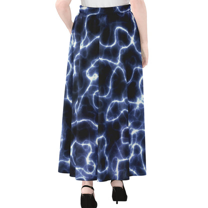 Lightning Chain Print Chiffon Maxi Skirt
