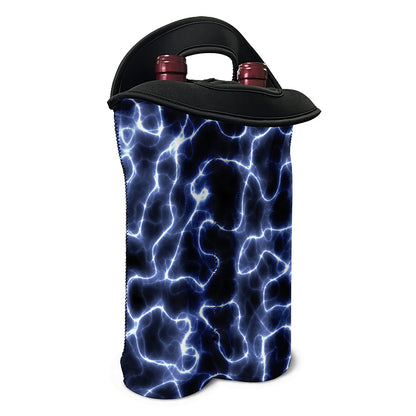 Lightning Chain Print Double Neoprene Wine Tote