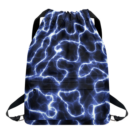 Lightning Chain Print Drawstring Backpack