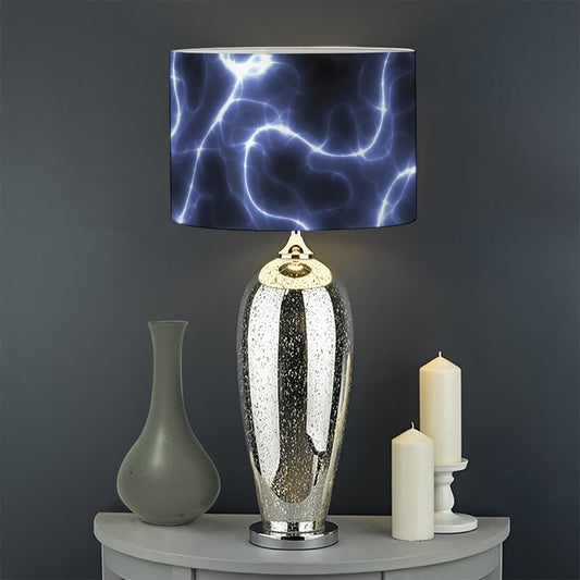 Lightning Chain Print Drum Lamp Shade