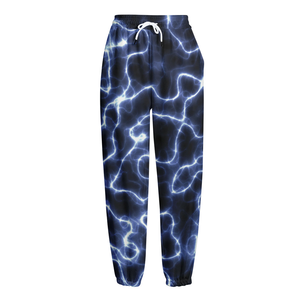 Lightning Chain Print Fleece Lined Knit Pants