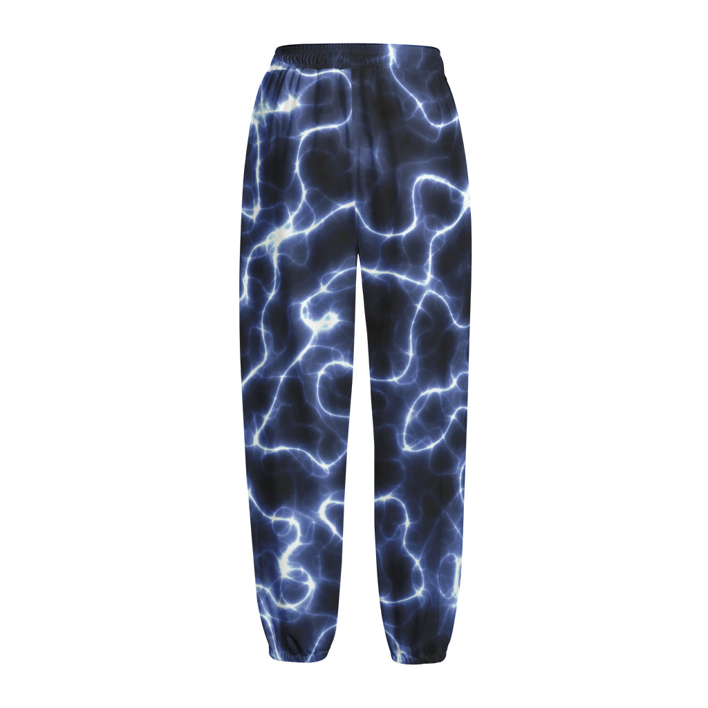 Lightning Chain Print Fleece Lined Knit Pants