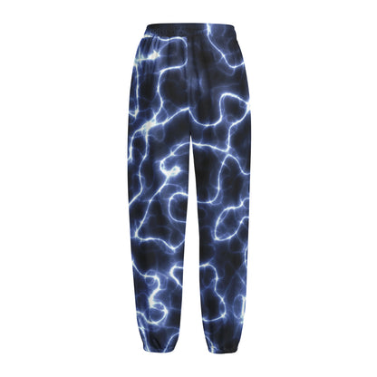 Lightning Chain Print Fleece Lined Knit Pants