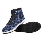 Lightning Chain Print High Top Leather Sneakers