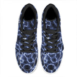 Lightning Chain Print High Top Leather Sneakers