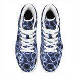 Lightning Chain Print High Top Leather Sneakers