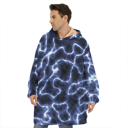 Lightning Chain Print Hoodie Blanket