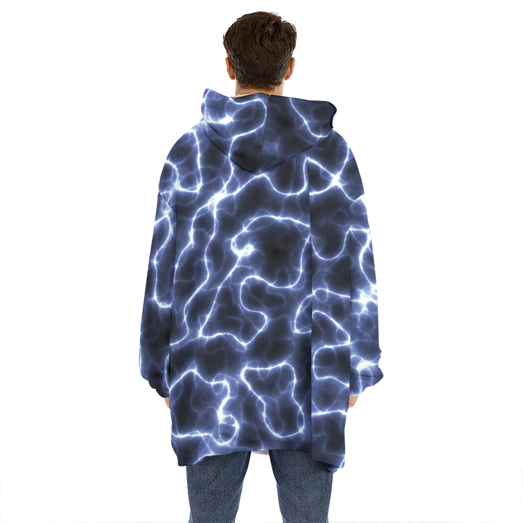 Lightning Chain Print Hoodie Blanket