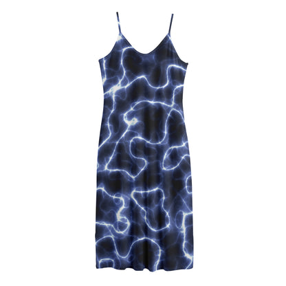 Lightning Chain Print Jersey Midi Cami Dress
