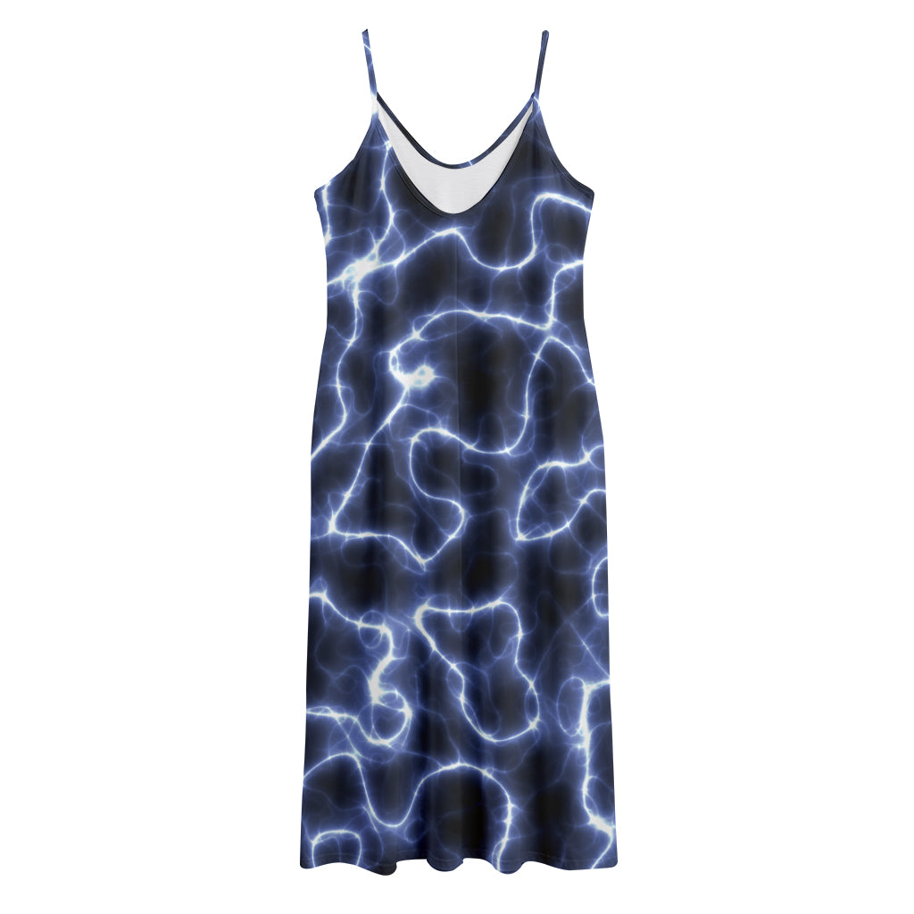 Lightning Chain Print Jersey Midi Cami Dress