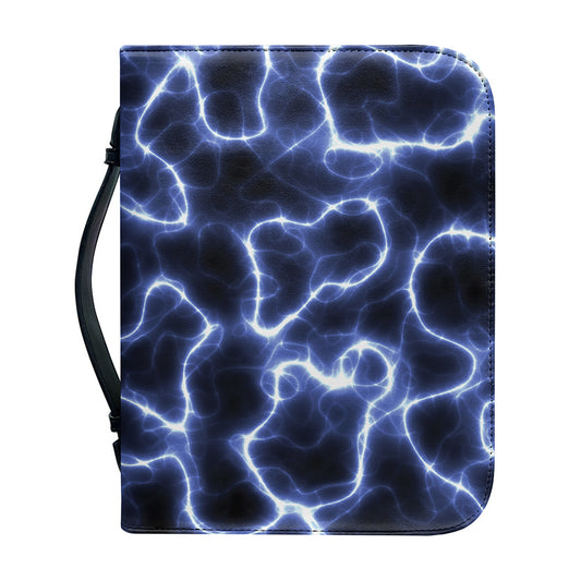 Lightning Chain Print Leather Bible Cover