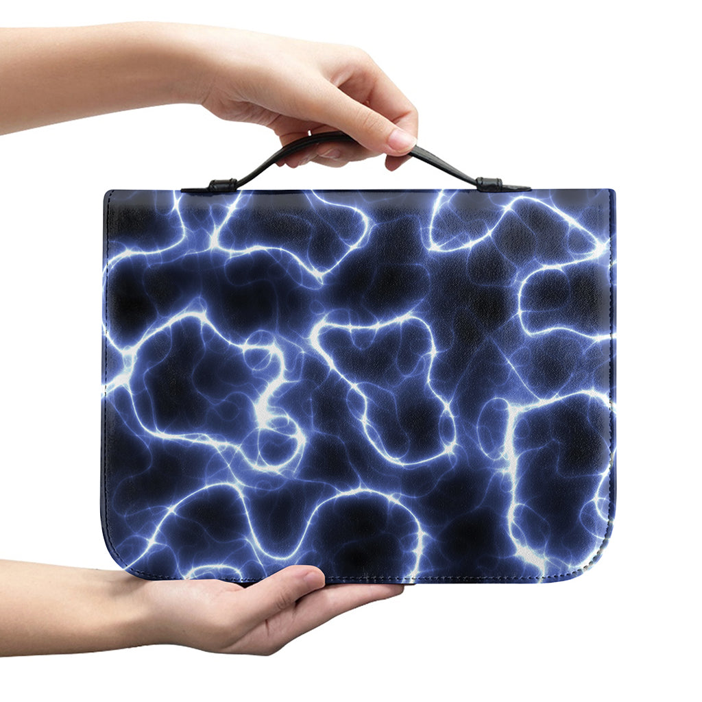 Lightning Chain Print Leather Bible Cover