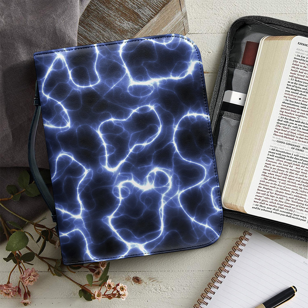 Lightning Chain Print Leather Bible Cover