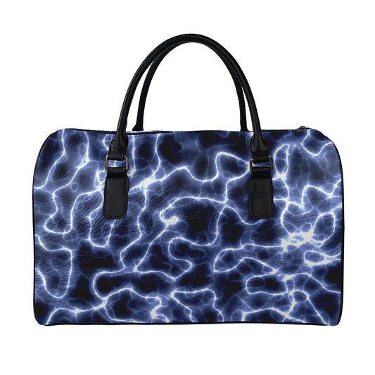 Lightning Chain Print Leather Duffle Bag