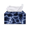 Lightning Chain Print Leather Tissue Box Cover