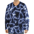 Lightning Chain Print Long Sleeve Baseball Jersey