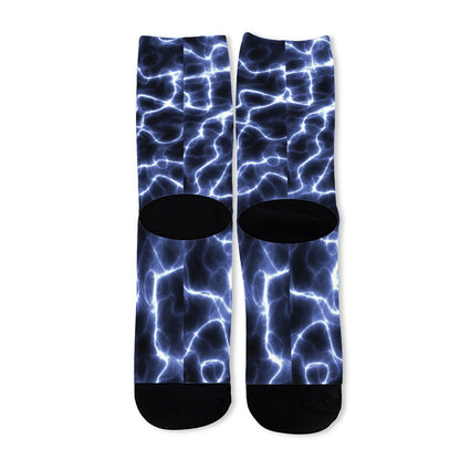 Lightning Chain Print Long Socks