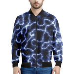 Lightning Chain Print Men's Bomber Jacket