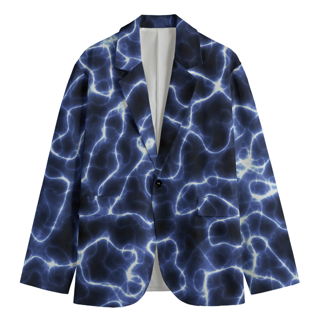 Lightning Chain Print Men's Cotton Blazer