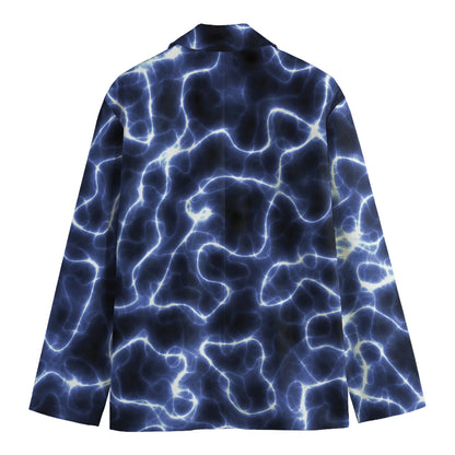 Lightning Chain Print Men's Cotton Blazer
