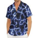 Lightning Chain Print Men's Deep V-Neck Shirt