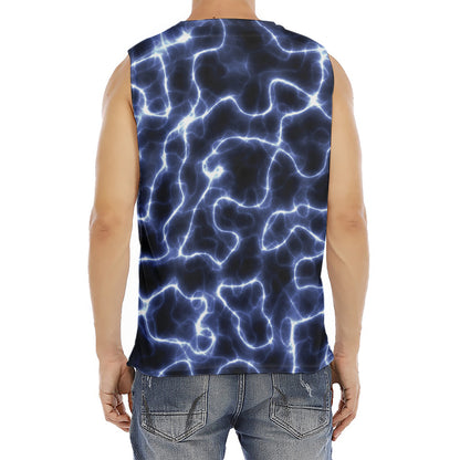 Lightning Chain Print Men's Fitness Tank Top