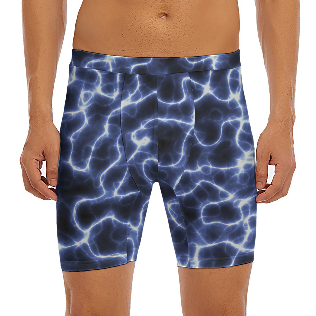 Lightning Chain Print Men's Long Boxer Briefs