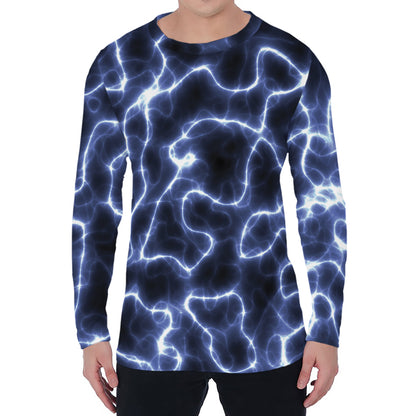 Lightning Chain Print Men's Long Sleeve T-Shirt
