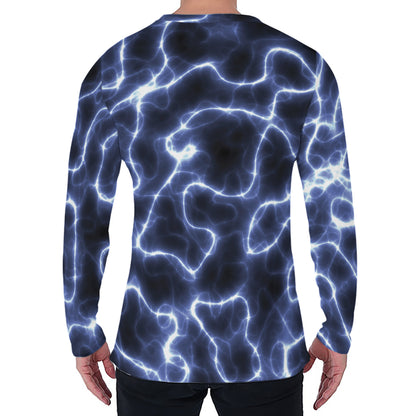 Lightning Chain Print Men's Long Sleeve T-Shirt