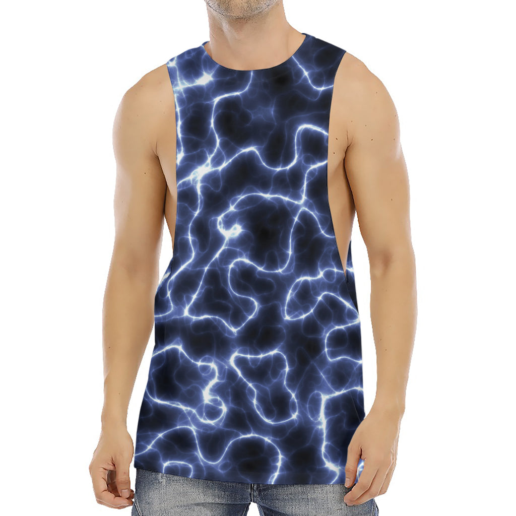 Lightning Chain Print Men's Muscle Tank Top
