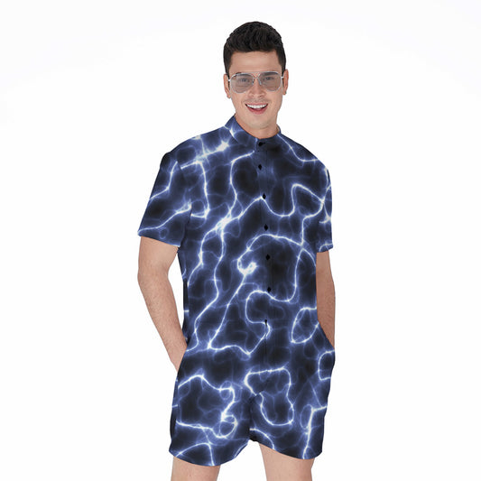 Lightning Chain Print Men's Rompers