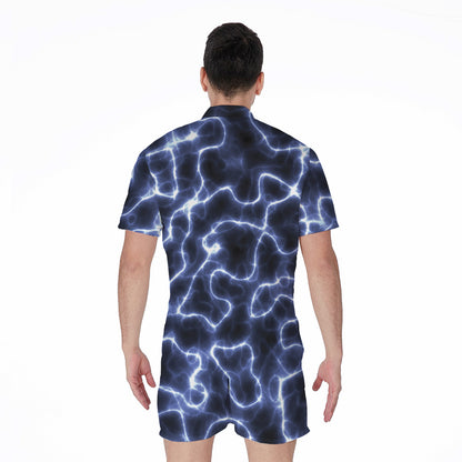 Lightning Chain Print Men's Rompers
