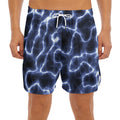 Lightning Chain Print Men's Split Running Shorts