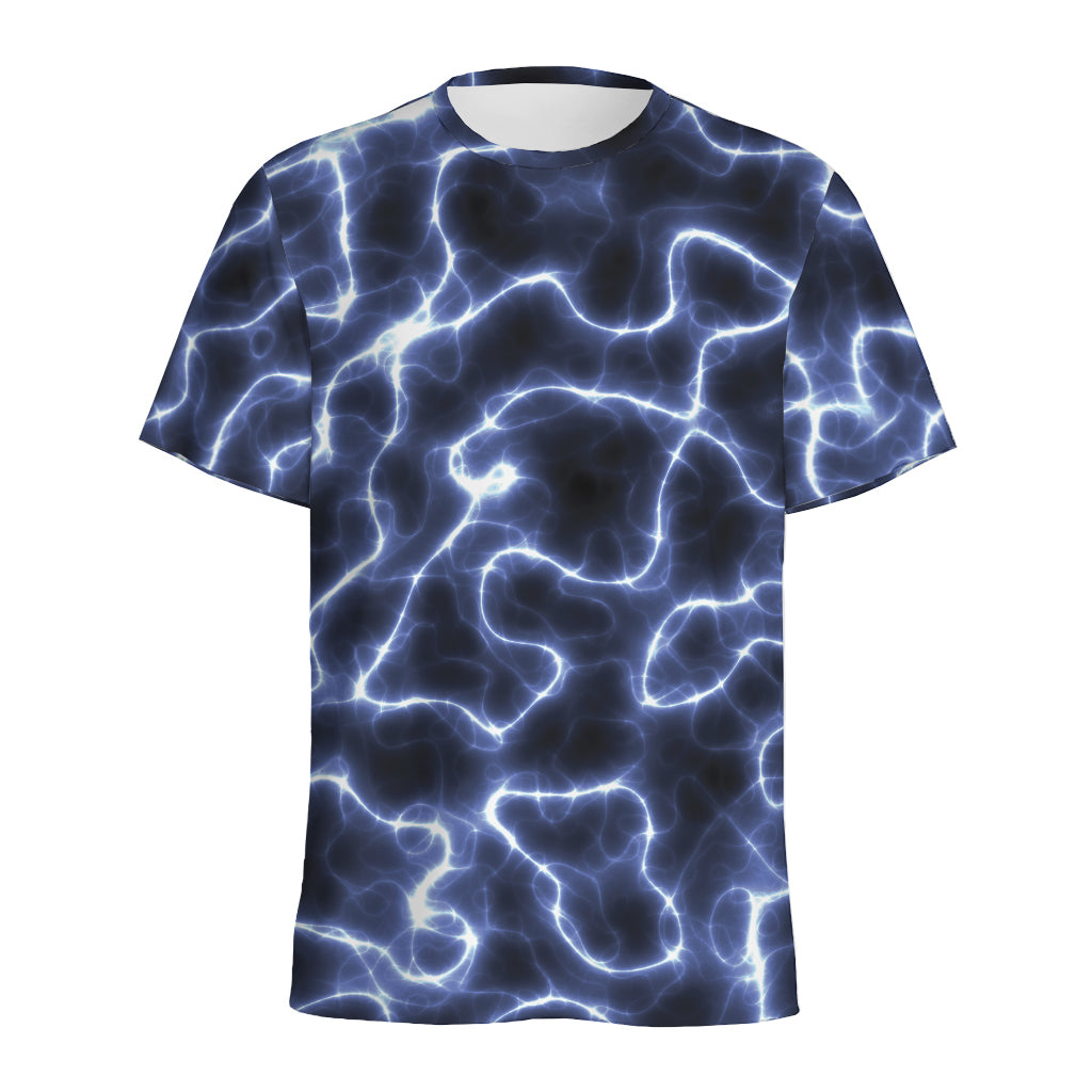 Lightning Chain Print Men's Sports T-Shirt