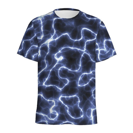 Lightning Chain Print Men's Sports T-Shirt