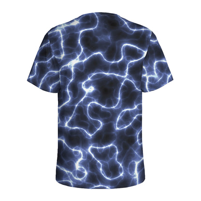 Lightning Chain Print Men's Sports T-Shirt
