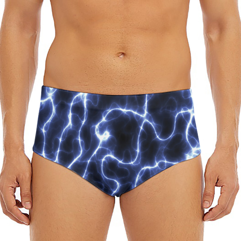 Lightning Chain Print Men's Triangle Swim Briefs