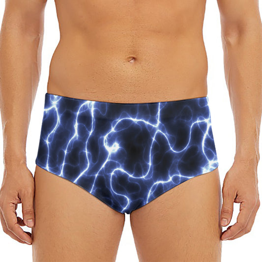 Lightning Chain Print Men's Triangle Swim Briefs