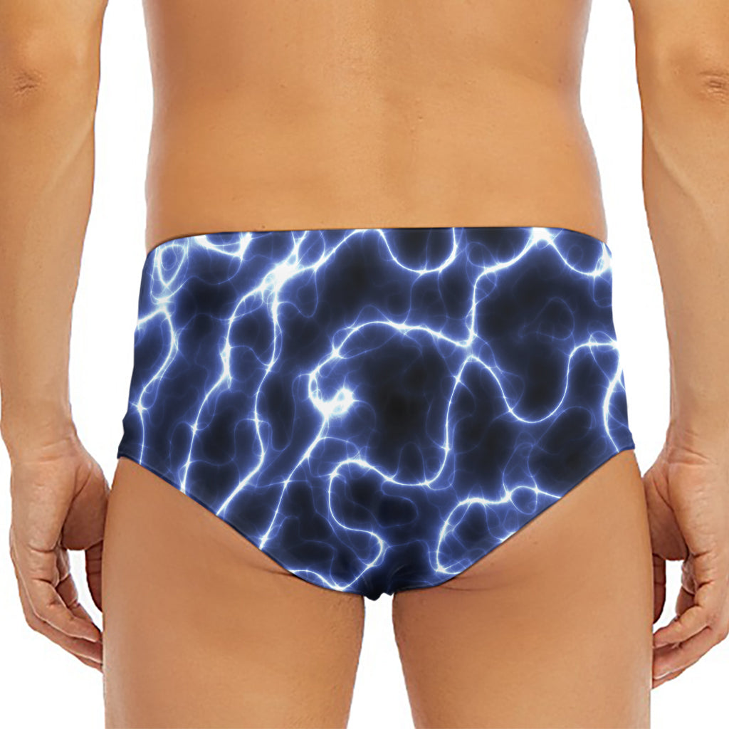 Lightning Chain Print Men's Triangle Swim Briefs