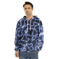 Lightning Chain Print Men's Velvet Pullover Hoodie