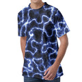 Lightning Chain Print Men's Velvet T-Shirt