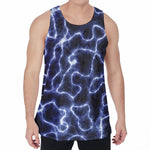 Lightning Chain Print Men's Velvet Tank Top