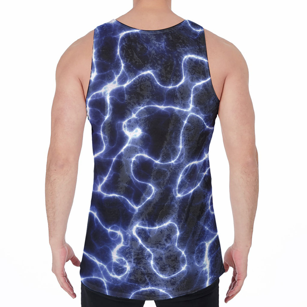 Lightning Chain Print Men's Velvet Tank Top
